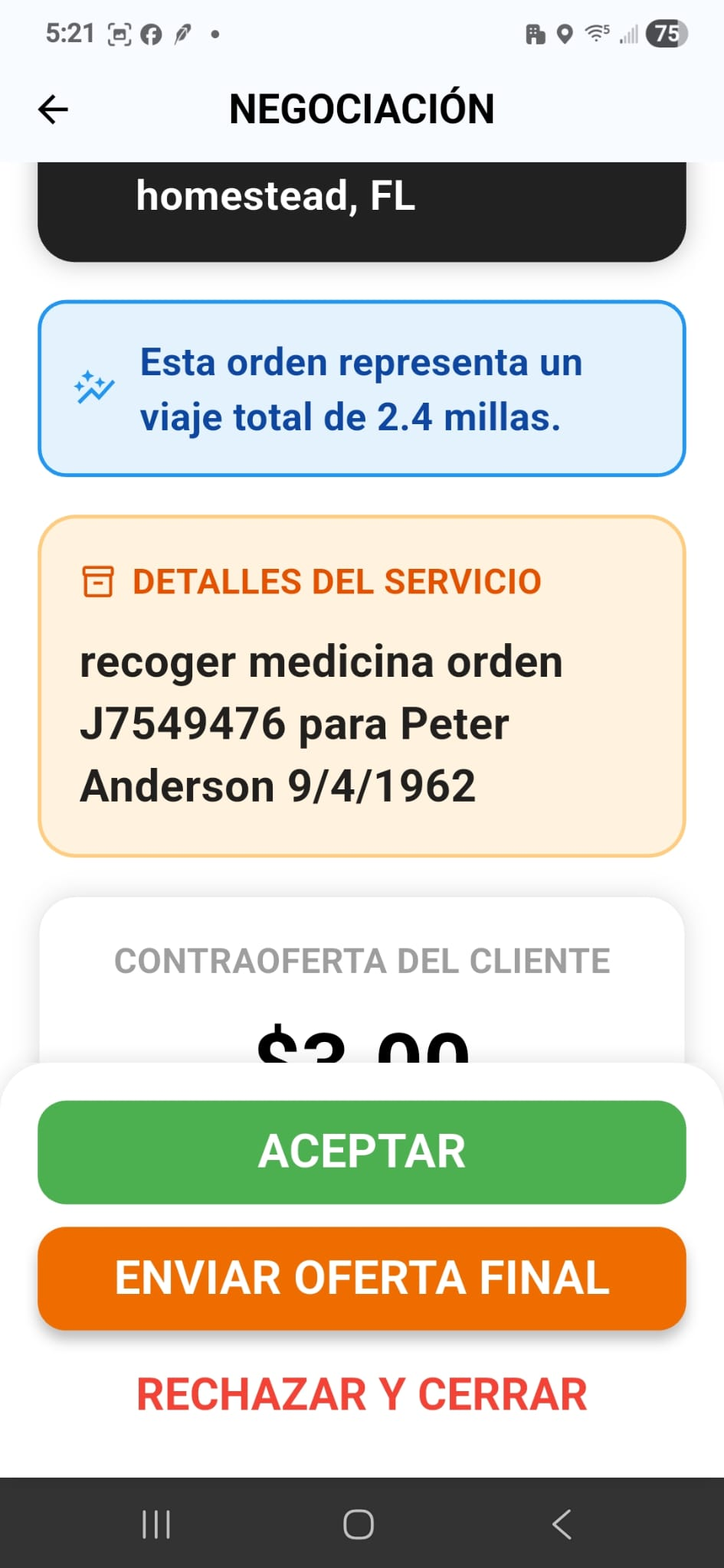 Panel de Negociación